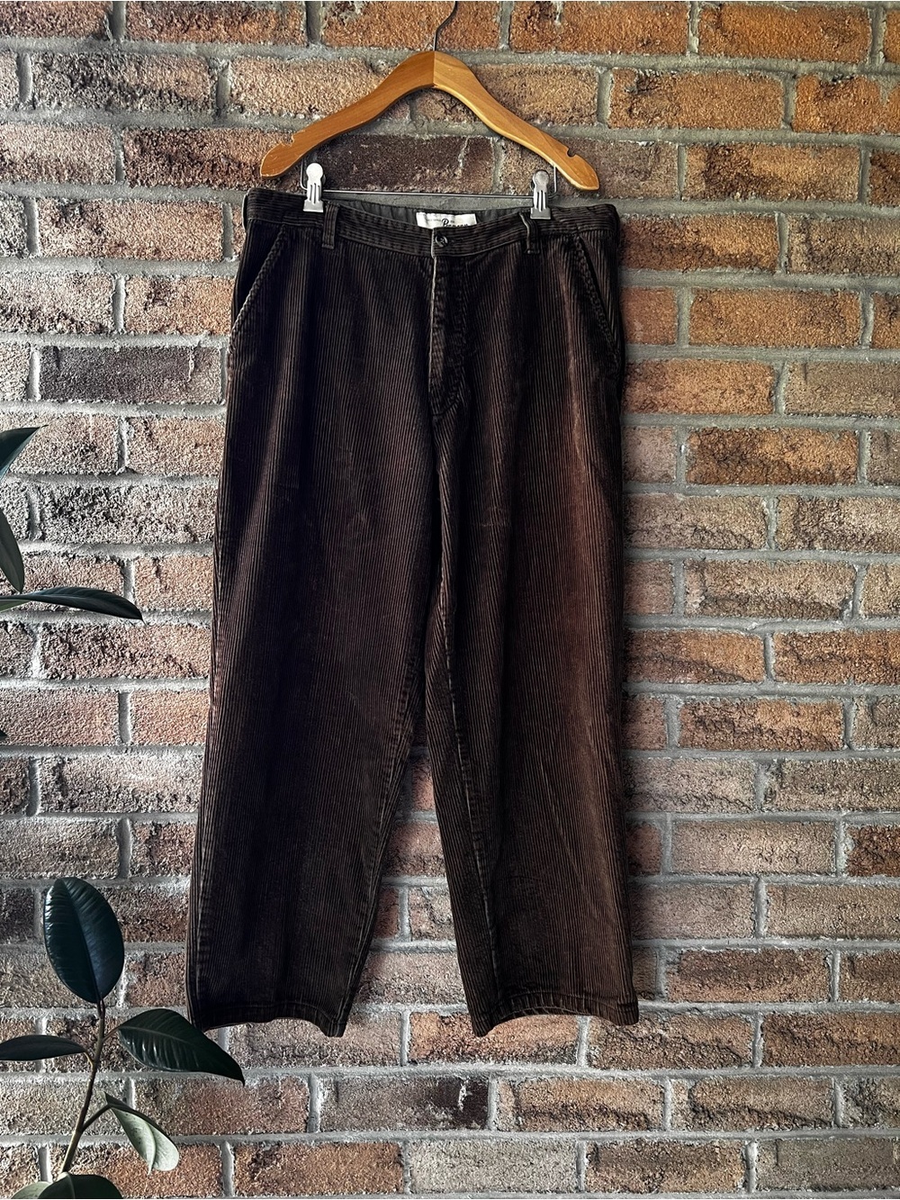 Penmans Vintage 100% Cotton Corduroy Pants Brown Green Wide Leg 36/33